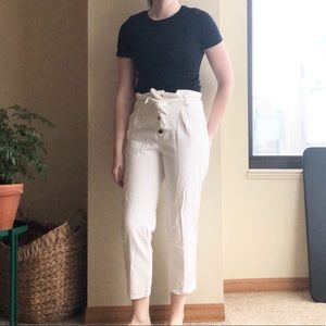 White tie waist pants
